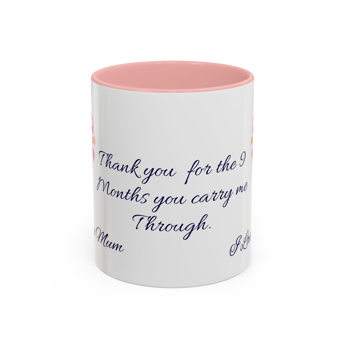 Floral 'I Love You Mum' Accent Coffee Mug