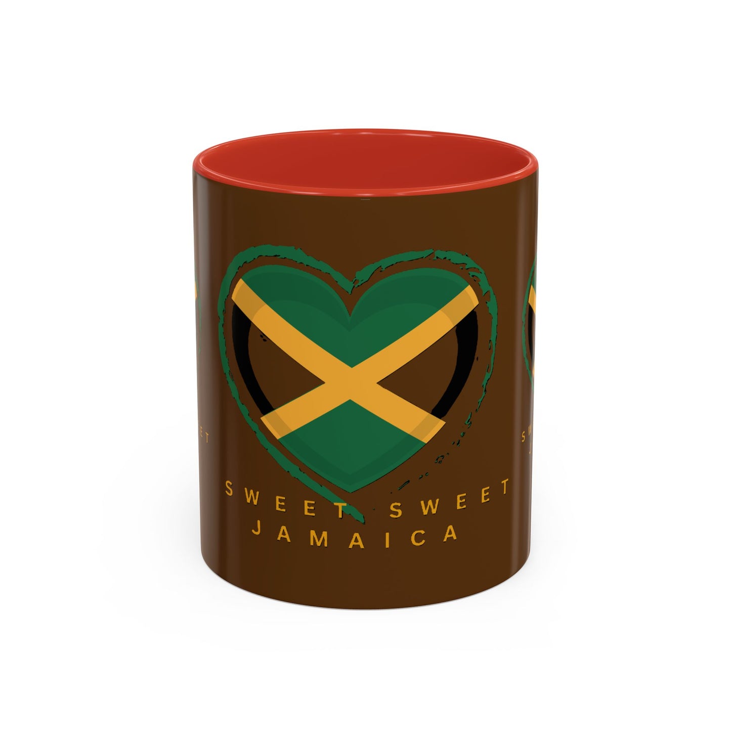 Accent Coffee Mug with Jamaican Heart Design - Perfect for Coffee Lovers, Gift for Travelers, Jamaica Celebration, or Home Decor