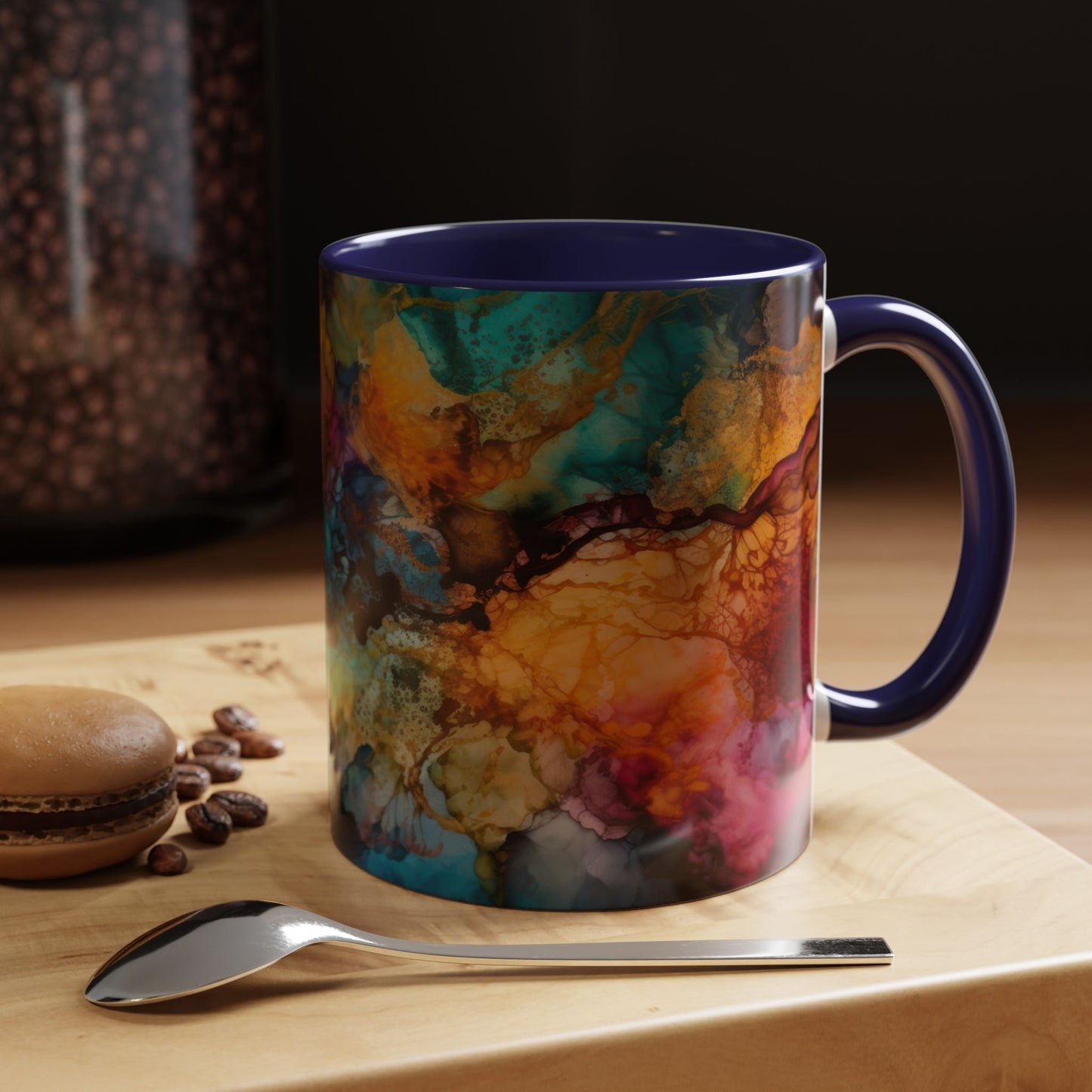 Vibrant Accent Coffee Mug - Colorful Art Mug for Coffee Lovers.