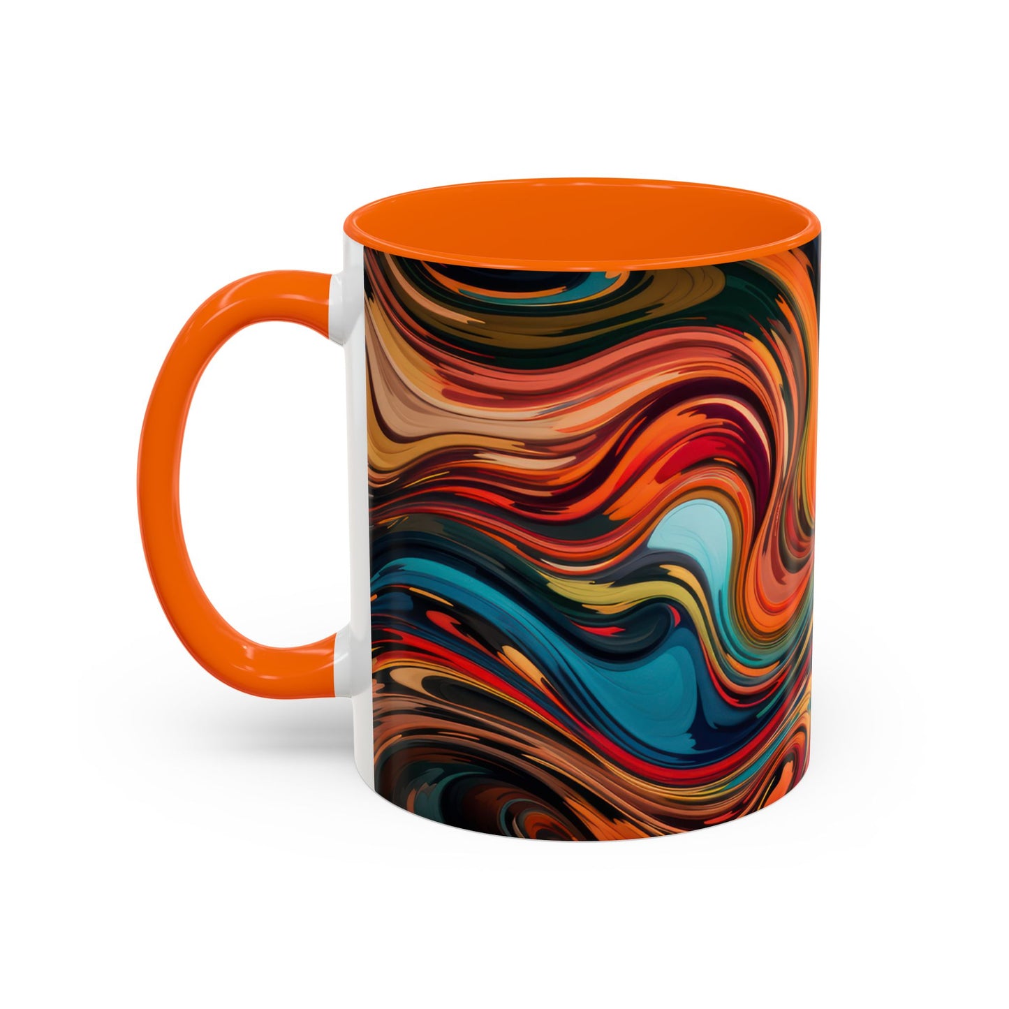 Vibrant Accent Coffee Mug, Artistic Mug Design Colorful Drinkware.