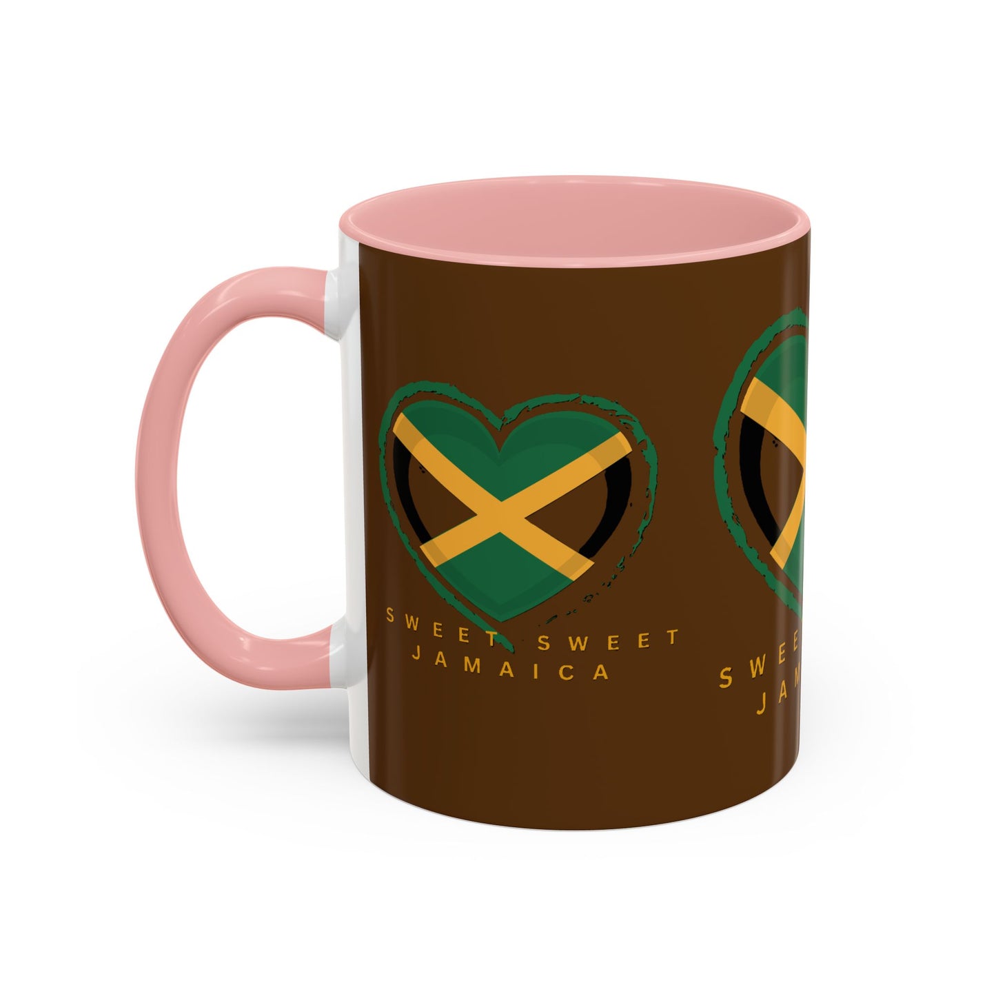 Accent Coffee Mug with Jamaican Heart Design - Perfect for Coffee Lovers, Gift for Travelers, Jamaica Celebration, or Home Decor