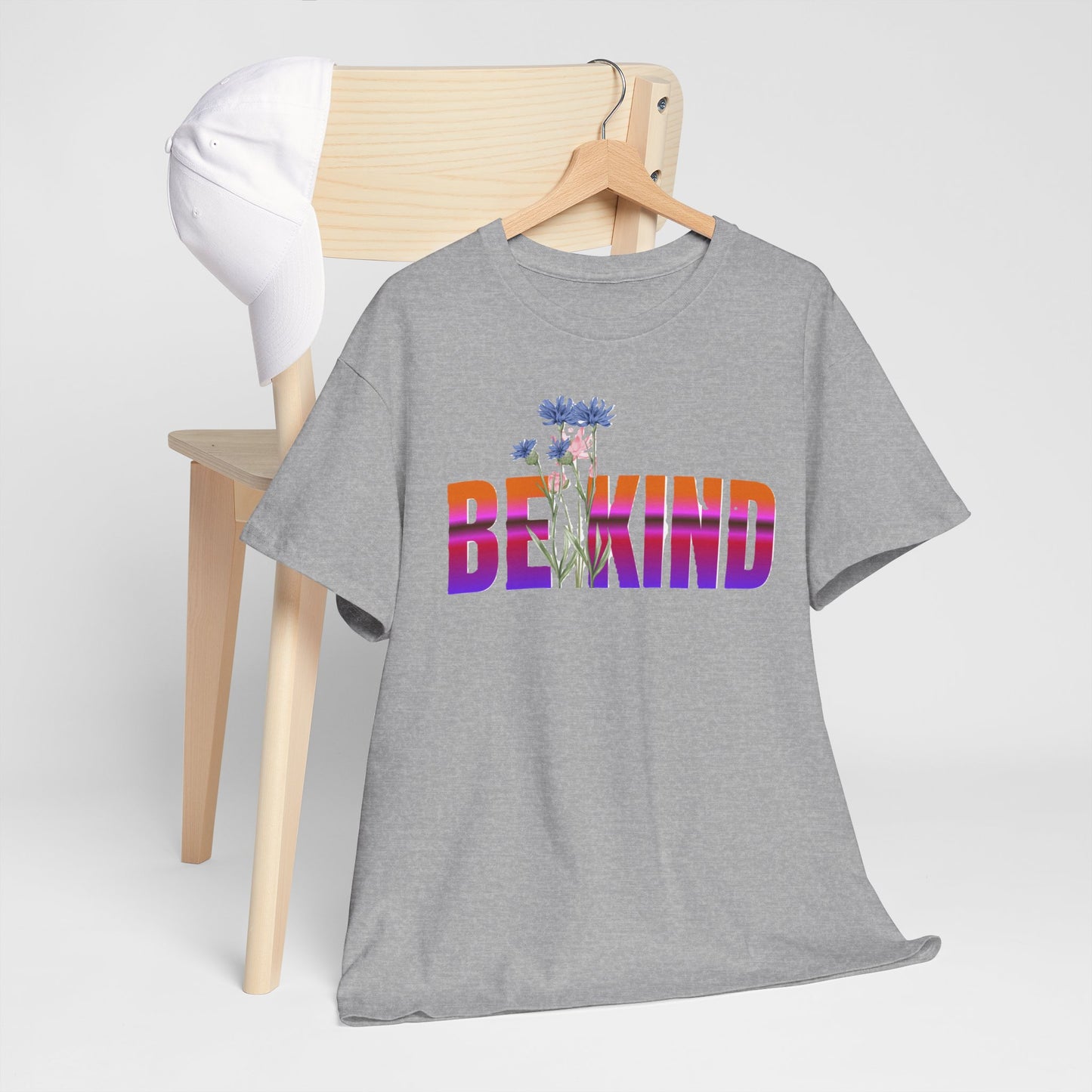 Unisex Heavy Cotton Tee - Be Kind Graphic Tee, Inspirational Shirt, Positive Quote T-Shirt, Everyday Wear, Gifts for Friends, LGBTQ+ Apparel