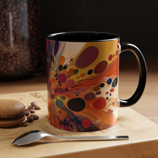 Vibrant Accent Coffee Mug - Colorful Art Mug for Coffee Lovers, Unique Gift, Kitchen Décor, Art Enthusiast, Modern Design