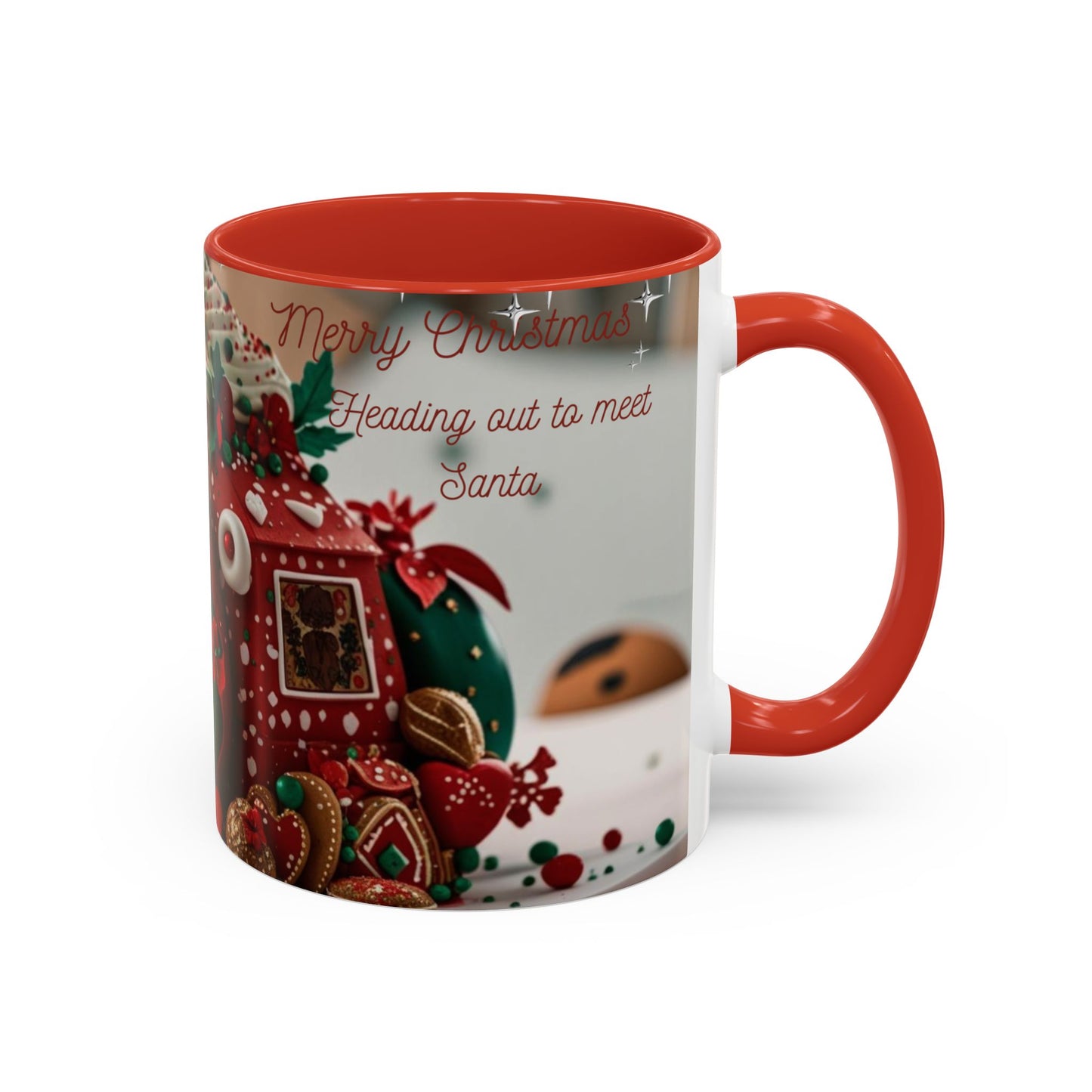 Festive Cat Coffee Mug, Holiday Gift, Christmas Coffee Cup.