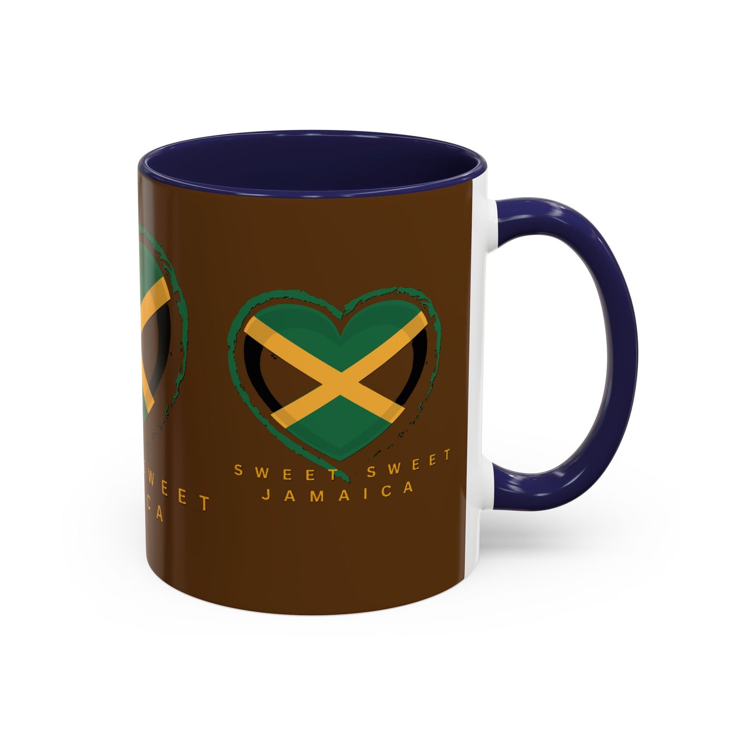 Accent Coffee Mug with Jamaican Heart Design - Perfect for Coffee Lovers, Gift for Travelers, Jamaica Celebration, or Home Decor