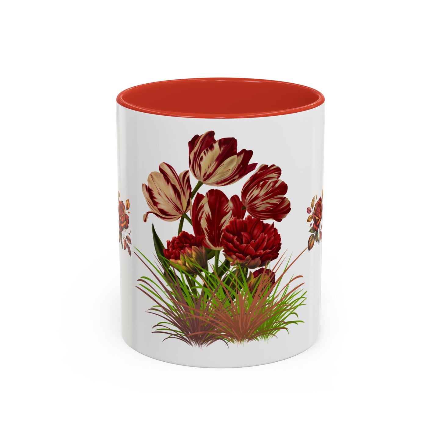 Floral Accent Coffee Mug, Boho Floral Mug.