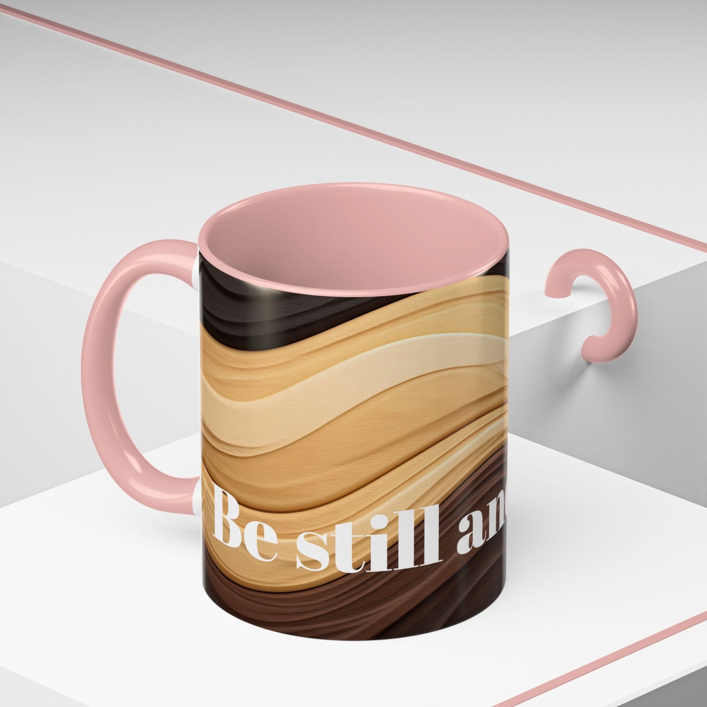 Accent Coffee Mug with Wavy Design.