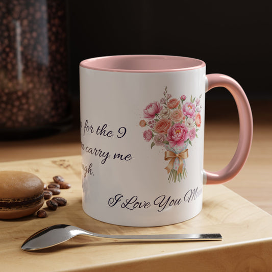Floral 'I Love You Mum' Accent Coffee Mug
