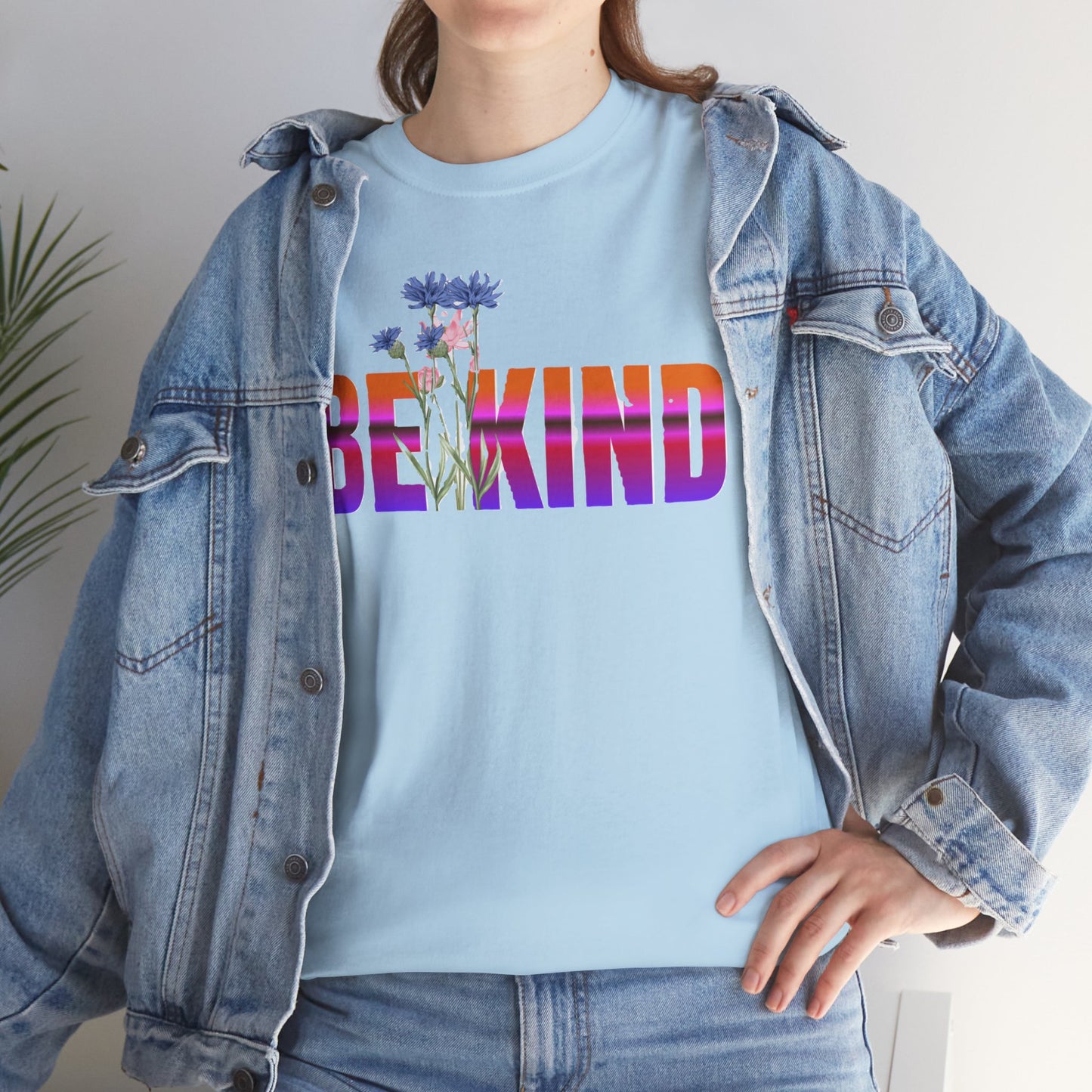 Unisex Heavy Cotton Tee - Be Kind Graphic Tee, Inspirational Shirt, Positive Quote T-Shirt, Everyday Wear, Gifts for Friends, LGBTQ+ Apparel