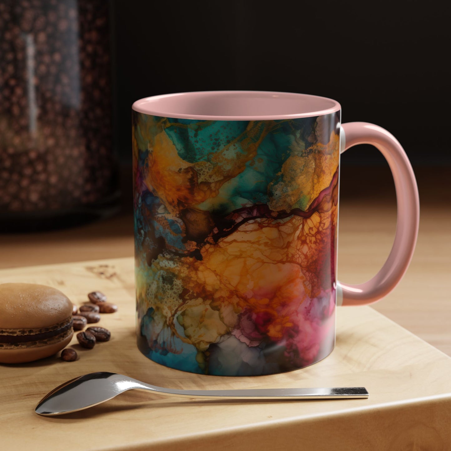 Vibrant Accent Coffee Mug - Colorful Art Mug for Coffee Lovers.