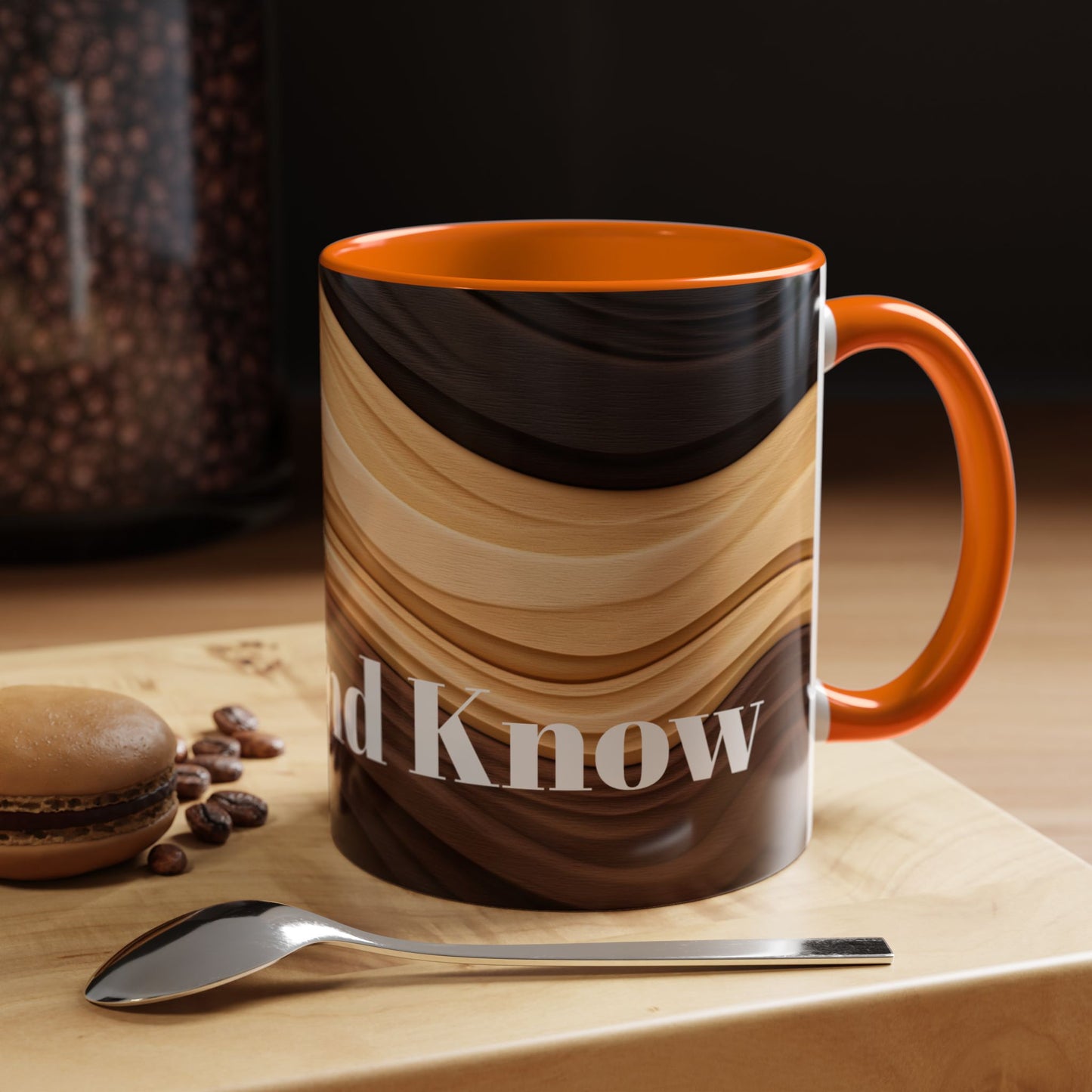 Accent Coffee Mug with Wavy Design.