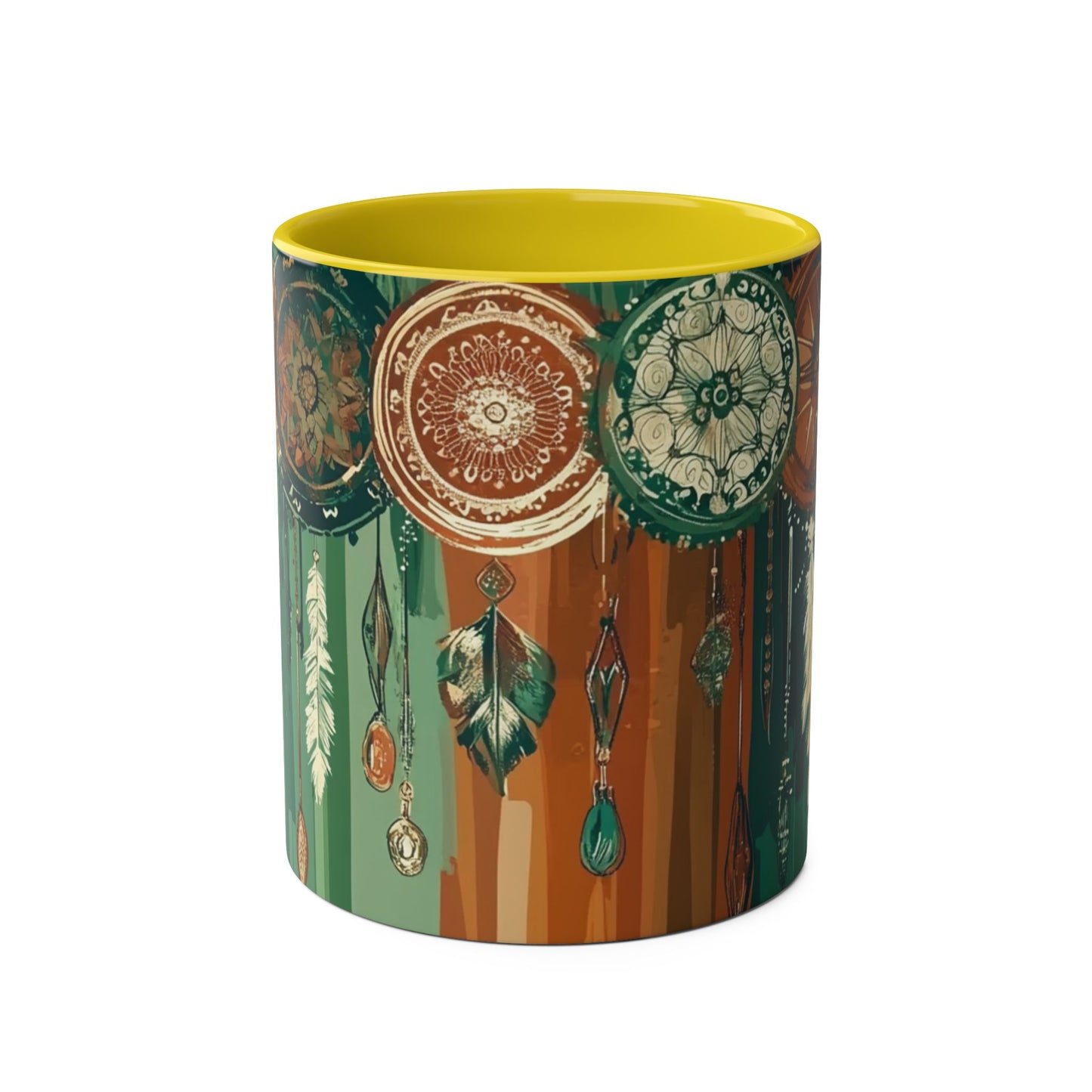 Dreamcatcher Two-Tone Coffee Mug, Boho Mug