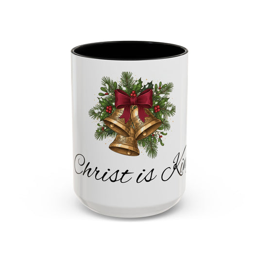 Christmas Bells 'Christ is King' Accent Coffee Mug