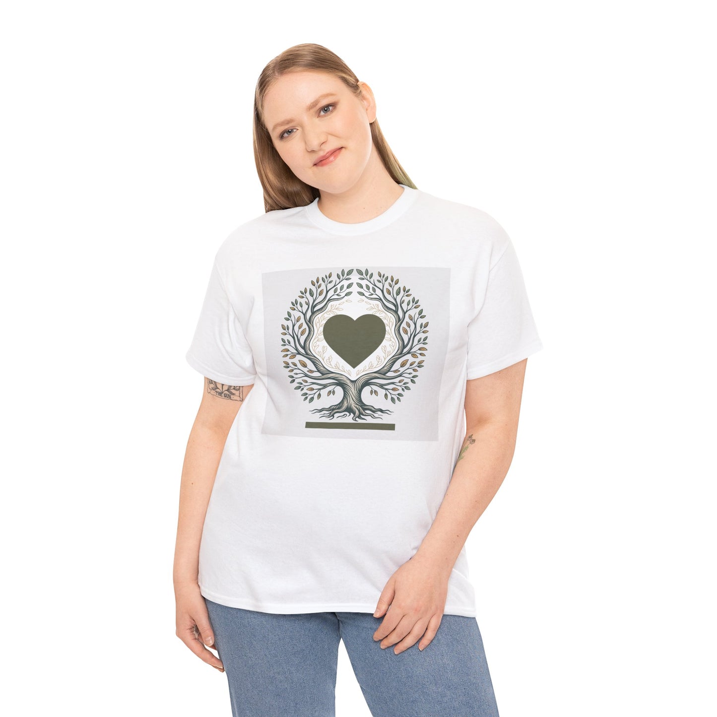 Heart Tree Unisex Cotton Tee, Nature Lover Shirt, Eco-Friendly Gift.
