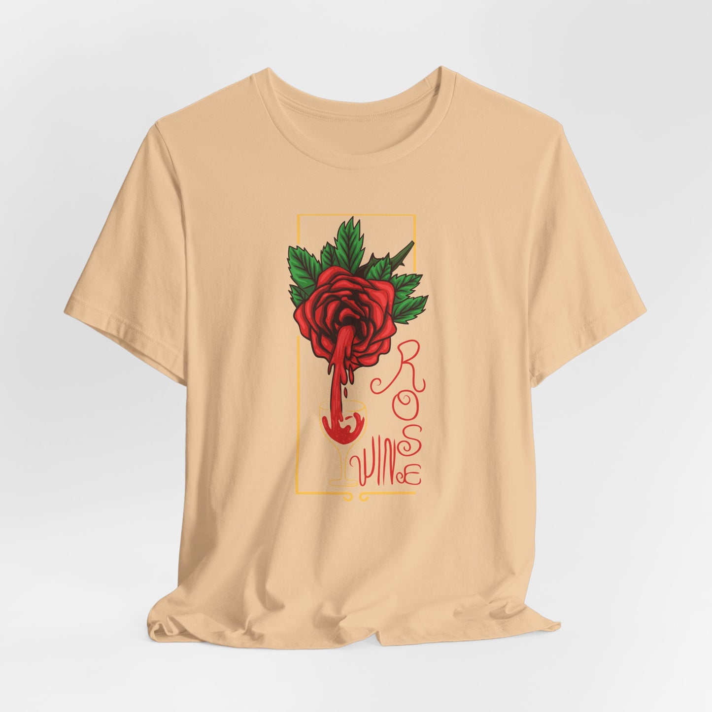 Rose Wine Unisex Tee, Perfect for Wine Lovers, Gifts for Her, Casual Date Night, Summer Apparel, Floral Graphic Shirt