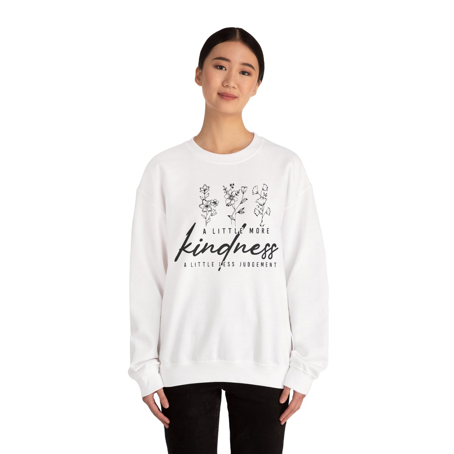 Unisex Heavy Blend Crewneck Sweatshirt - Kindness Design, Cozy Gift, Positive Vibes, Everyday Comfort, Compassionate Fashion