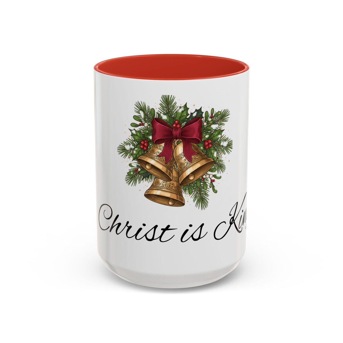 Christmas Bells 'Christ is King' Accent Coffee Mug