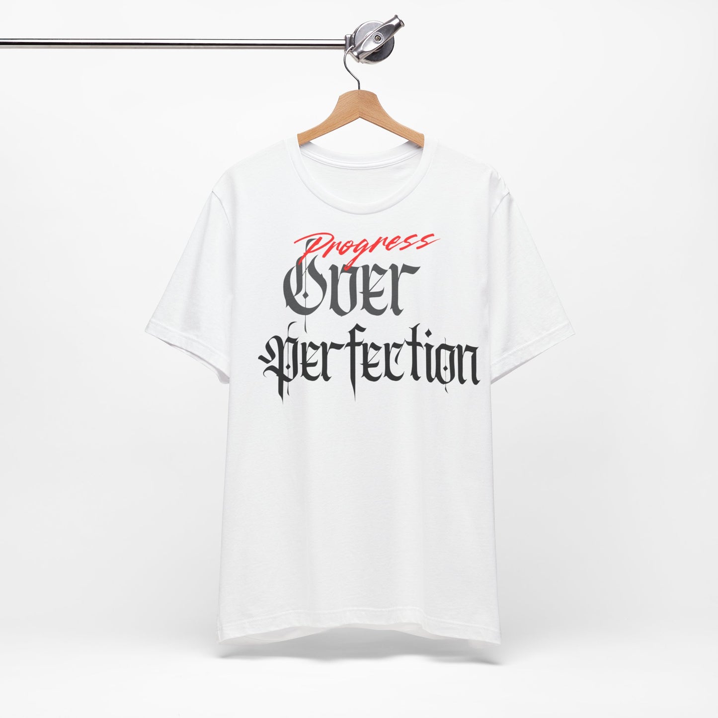 Progress Over Perfection Tee - Casual, Motivational T-Shirt for Self-Improvement.