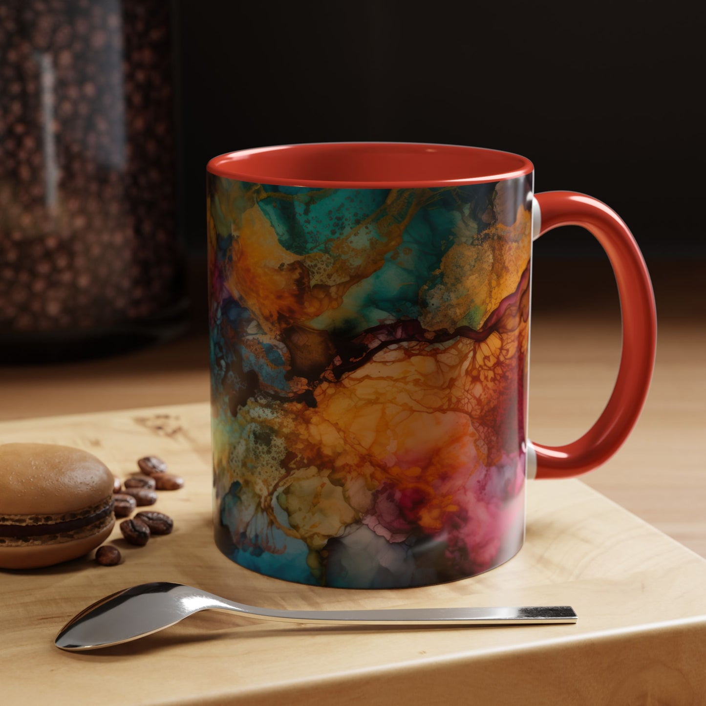 Vibrant Accent Coffee Mug - Colorful Art Mug for Coffee Lovers.