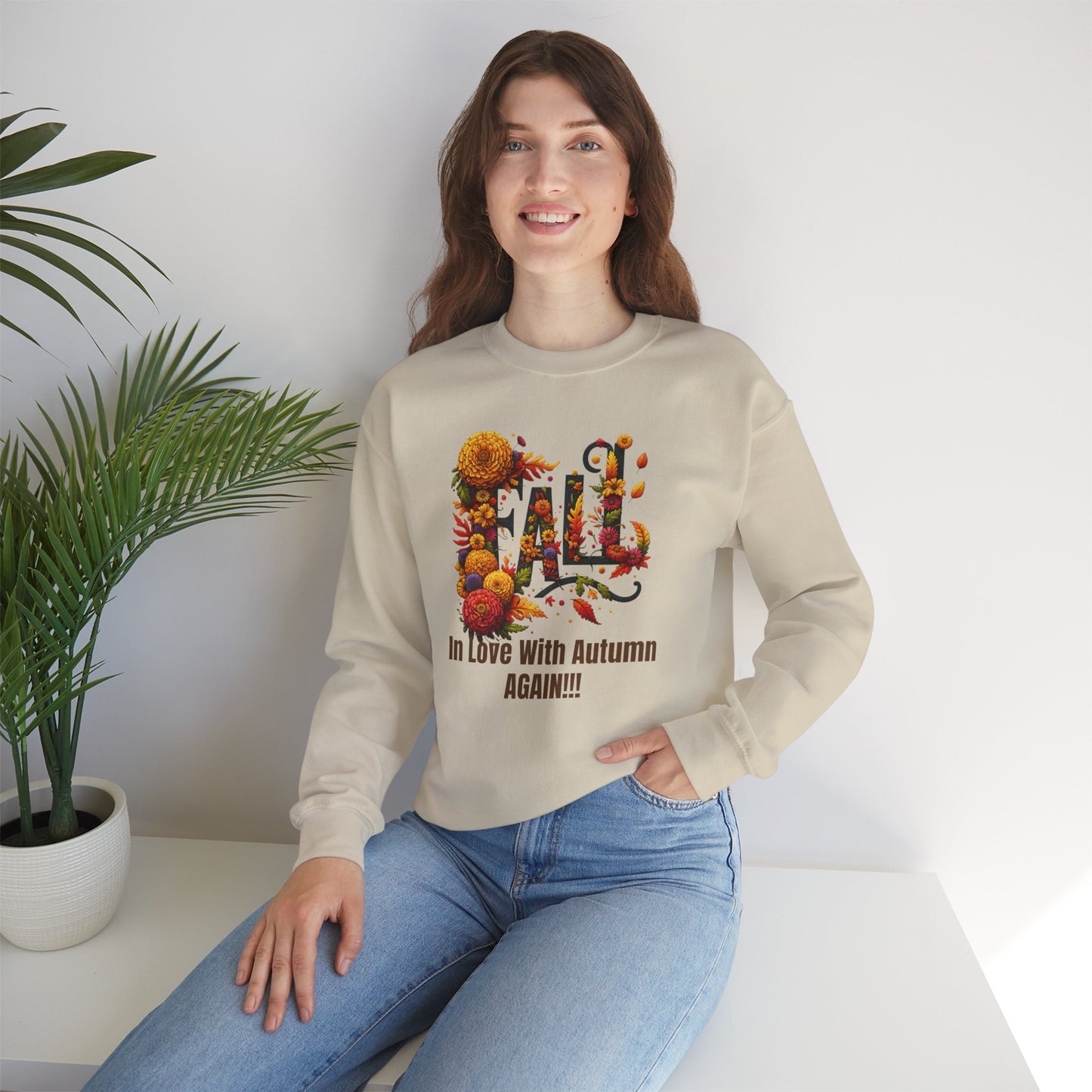 Fall in Love with Autumn Sweatshirt - Cozy Unisex Crewneck.