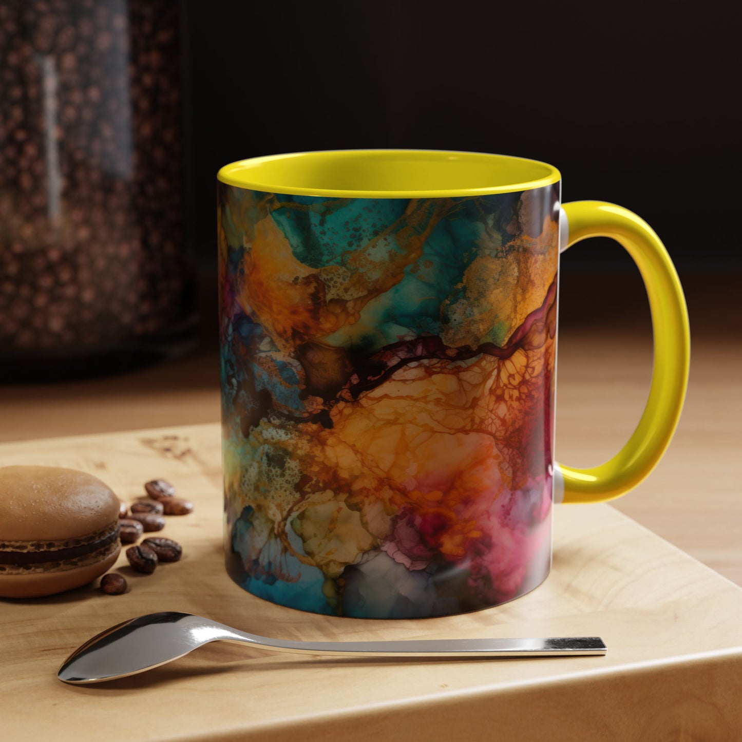 Vibrant Accent Coffee Mug - Colorful Art Mug for Coffee Lovers.