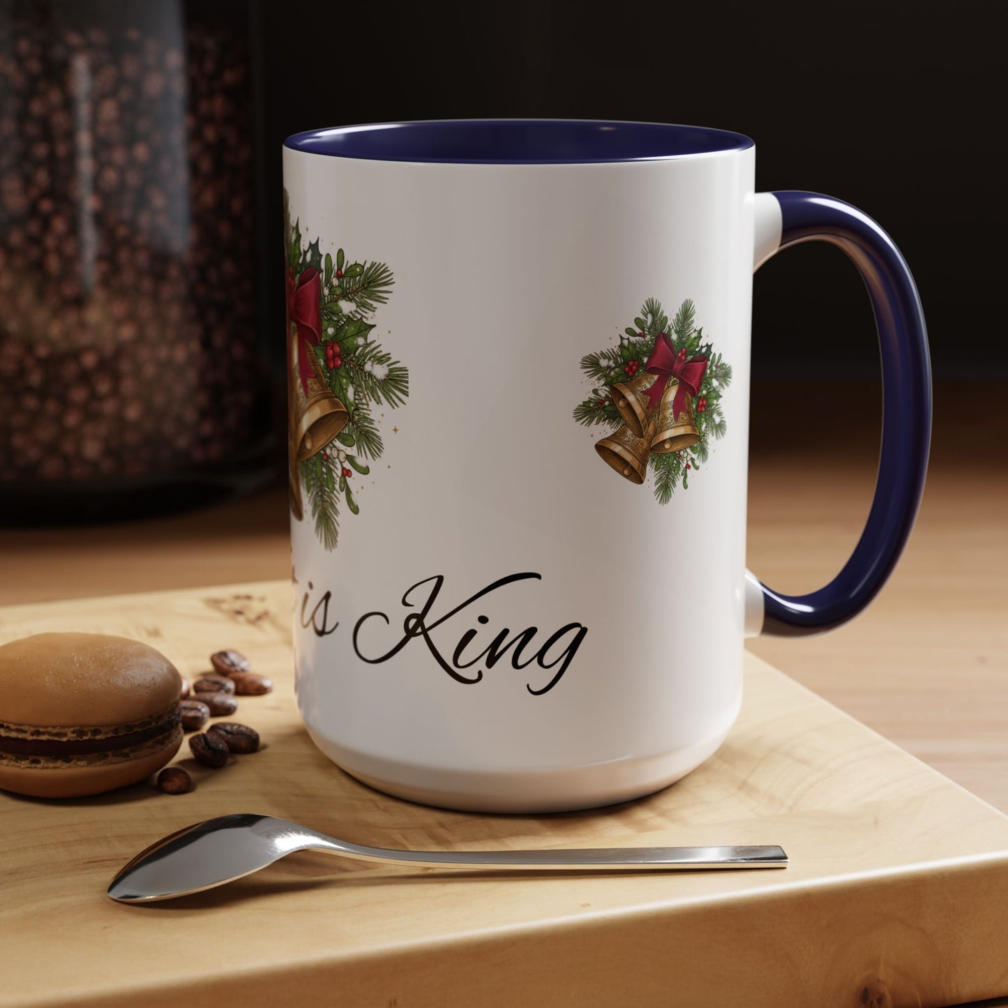 Christmas Bells 'Christ is King' Accent Coffee Mug