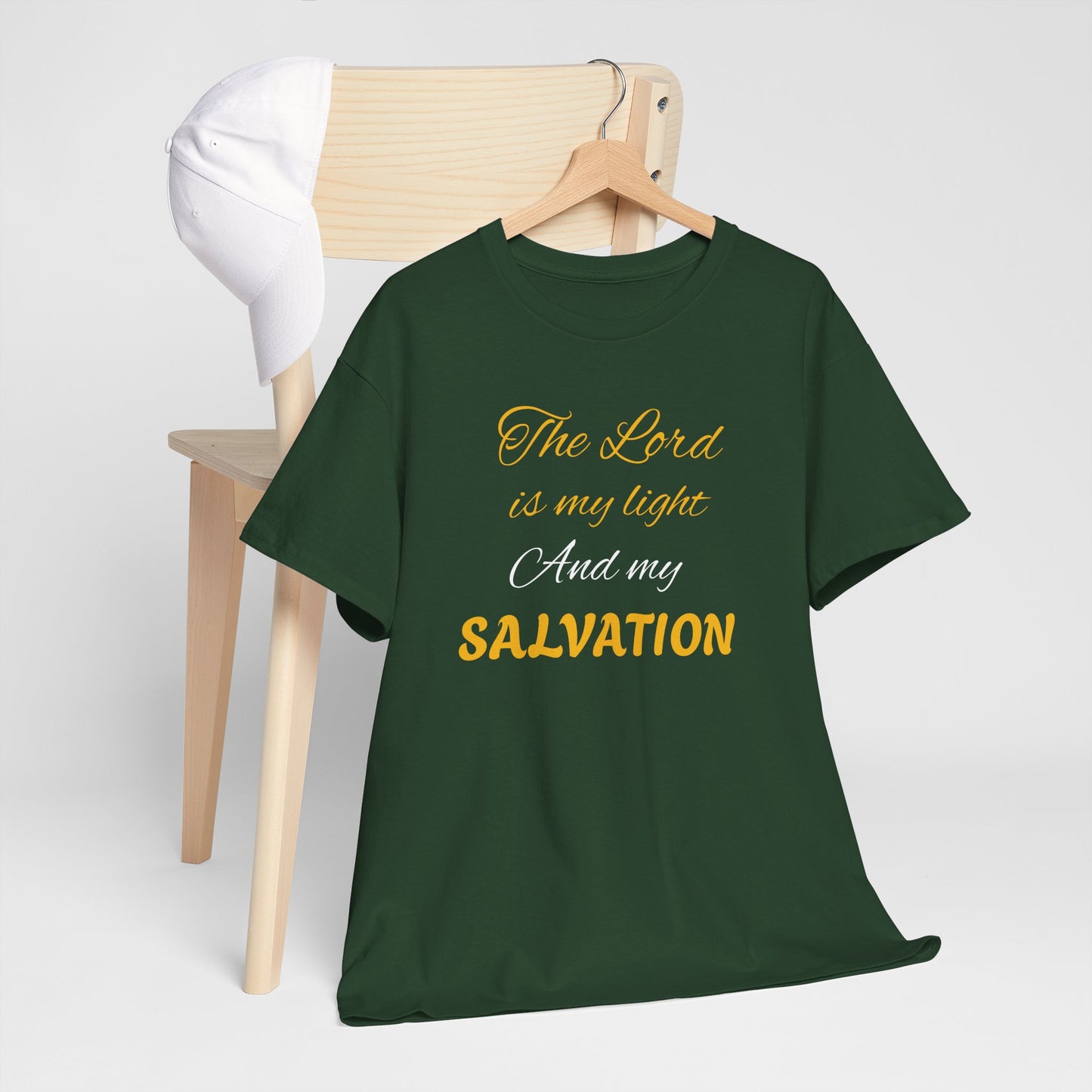 Inspirational Unisex Heavy Cotton Tee - 'The Lord is my light and my SALVATION'