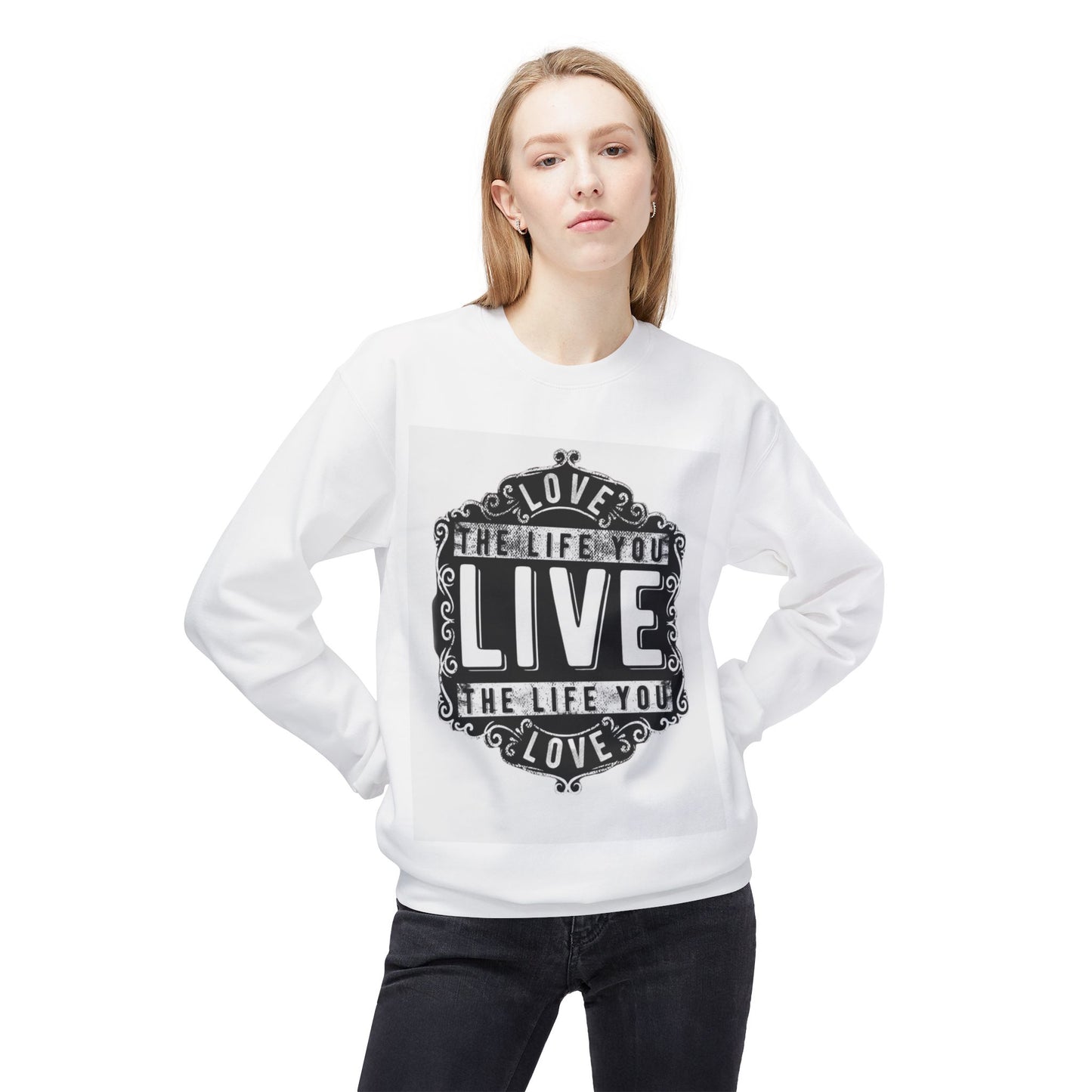Live Life Love Sweatshirt, Inspirational Crewneck, Motivational Apparel, Gift for Friends, Cozy Clothing