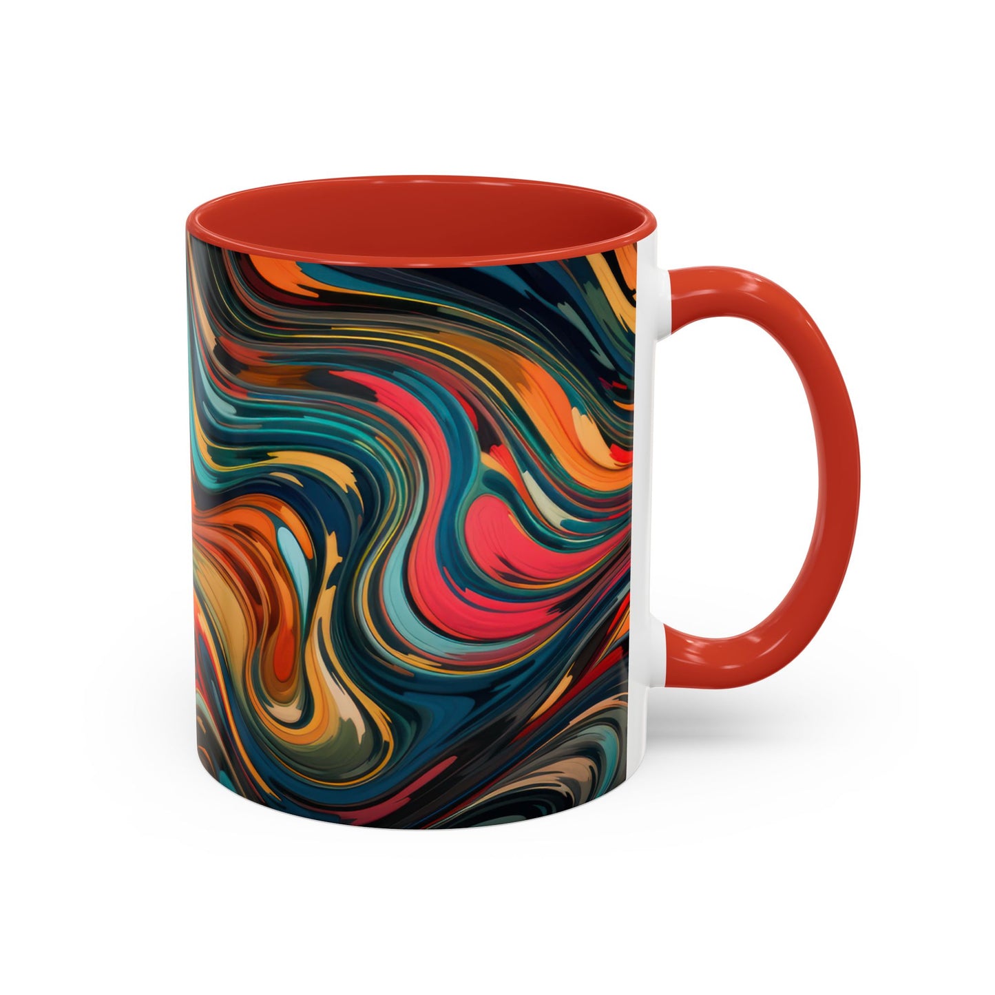 Vibrant Accent Coffee Mug, Artistic Mug Design Colorful Drinkware.