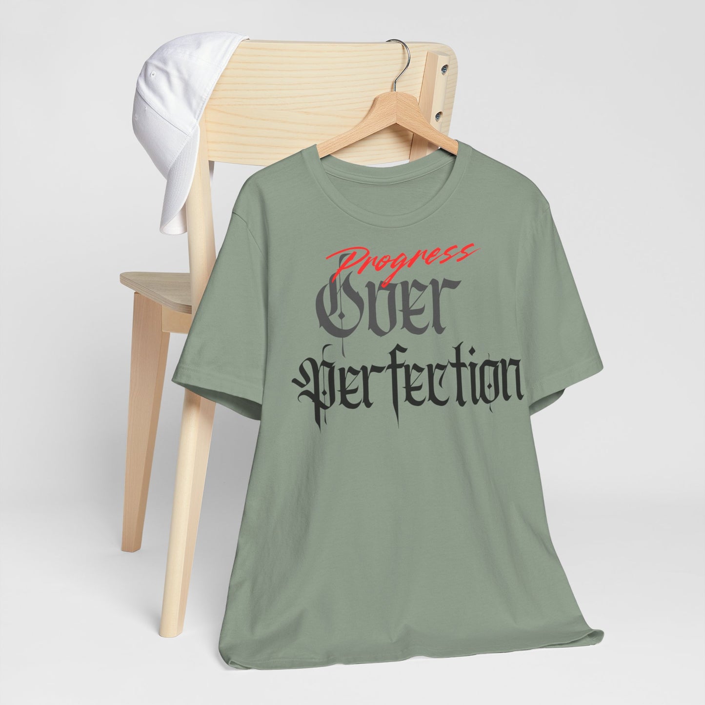Progress Over Perfection Tee - Casual, Motivational T-Shirt for Self-Improvement.