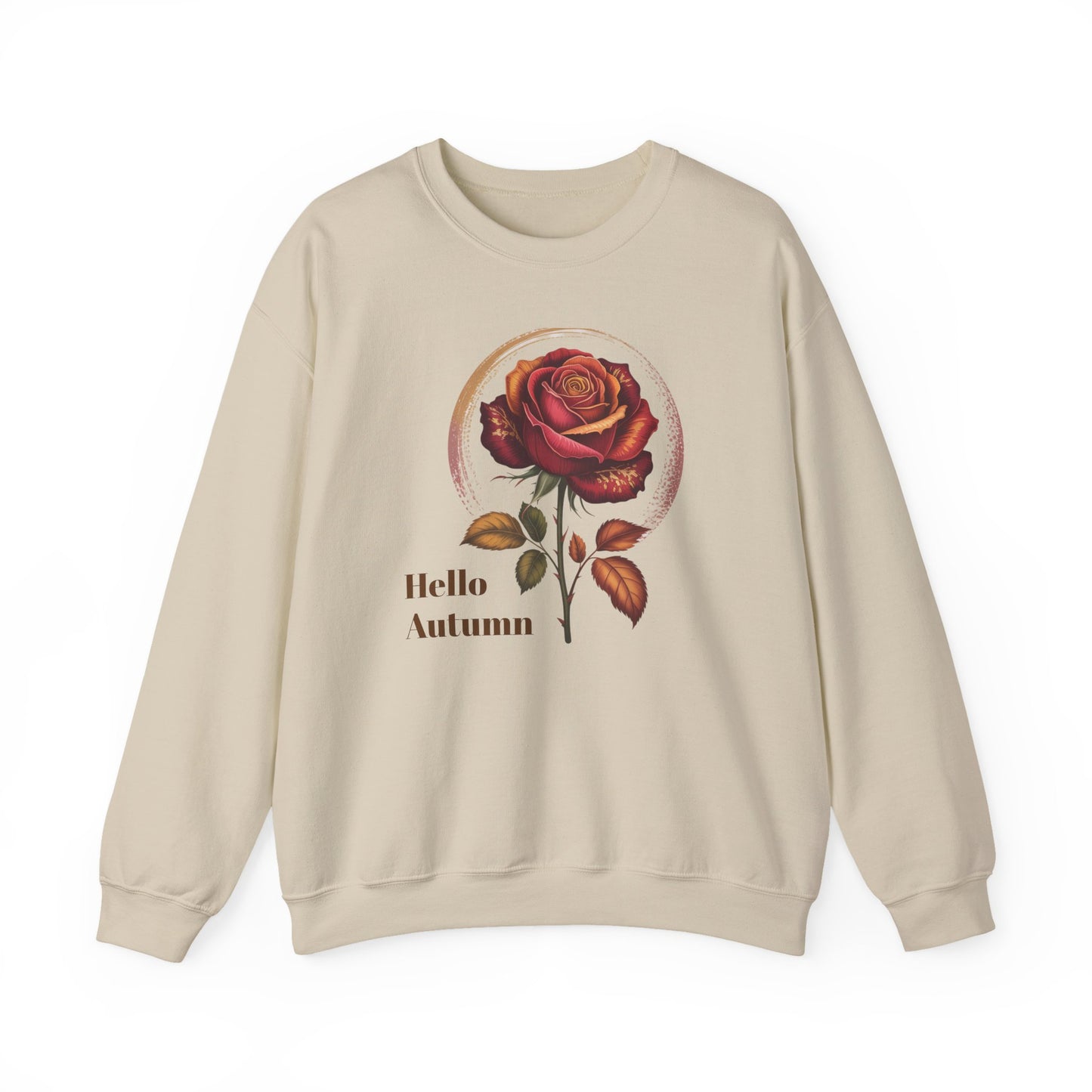 Autumn Rose Sweatshirt, Cosy Unisex Crewneck for Fall