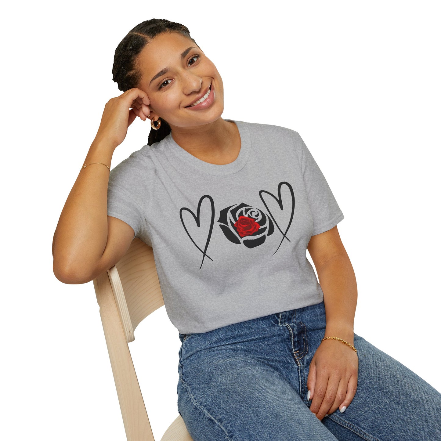 Heart & Rose Graphic Unisex T-Shirt