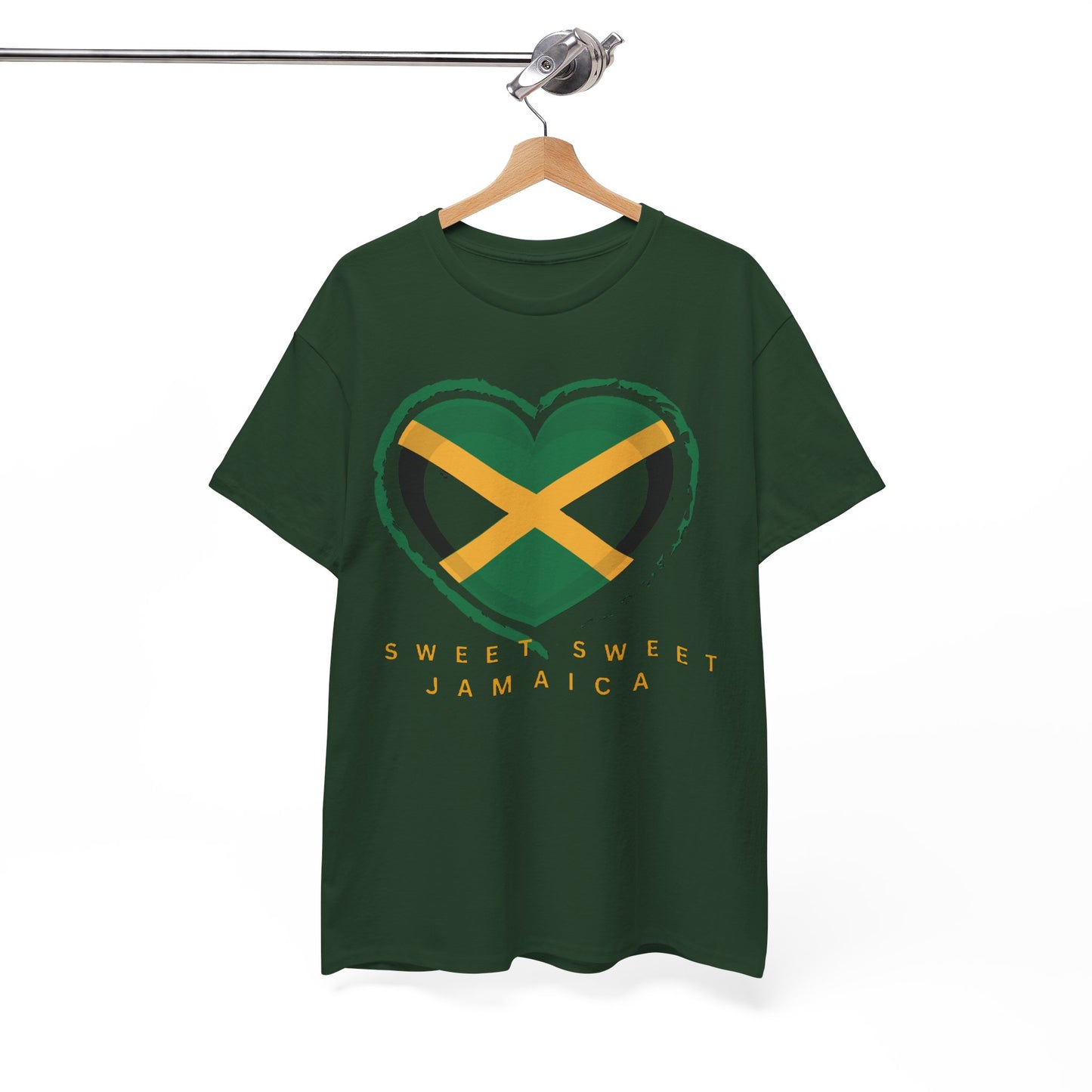 Unisex Heavy Cotton Tee with Sweet Sweet Jamaica Design.
