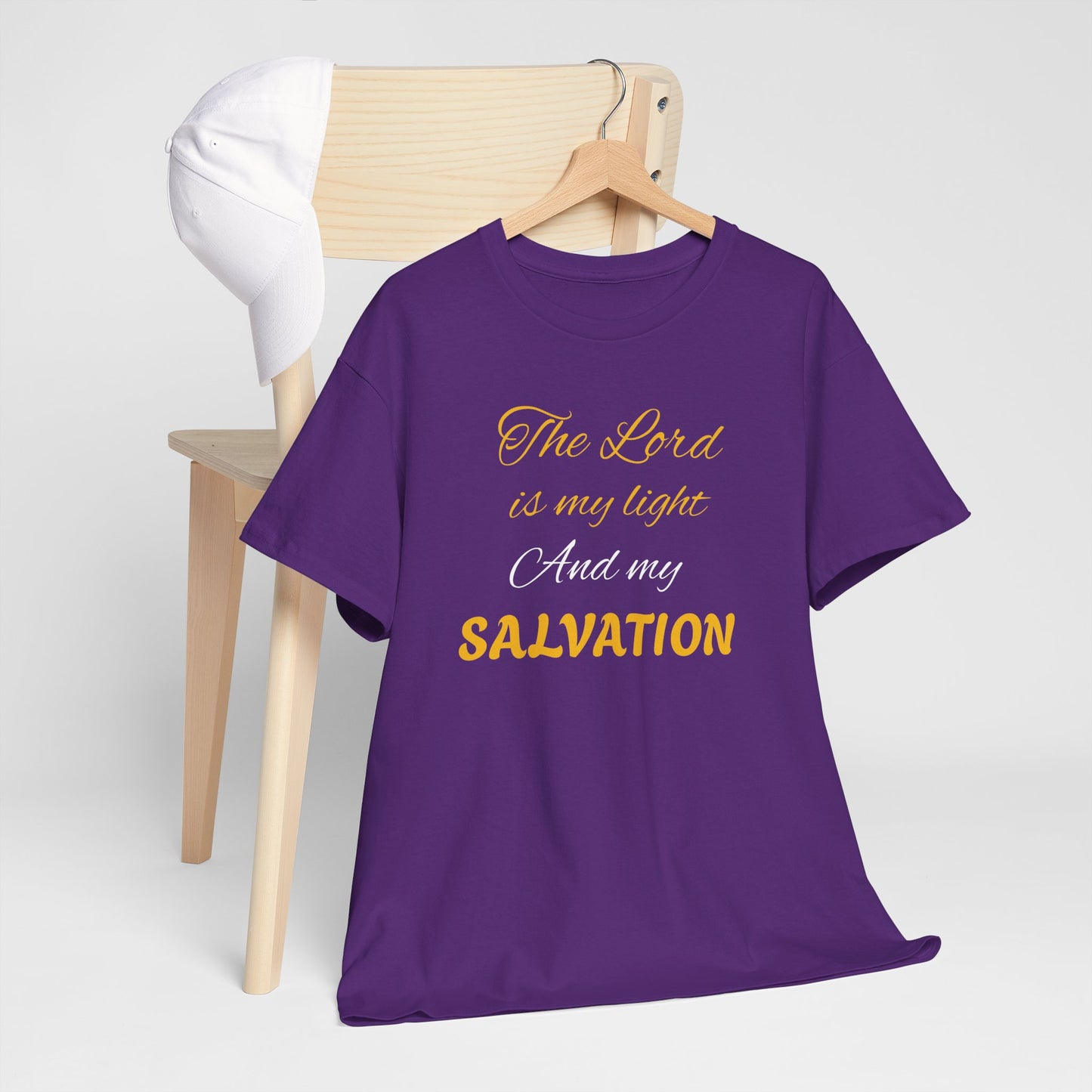 Inspirational Unisex Heavy Cotton Tee - 'The Lord is my light and my SALVATION'