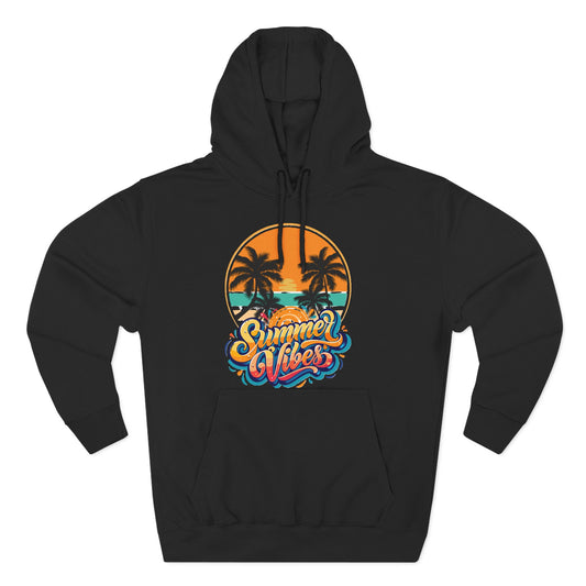 Summer Vibes Fleece Hoodie | Cozy Beachwear for Casual Days, Perfect for Summer Parties, Holidays, Everyday Relaxation, Travel