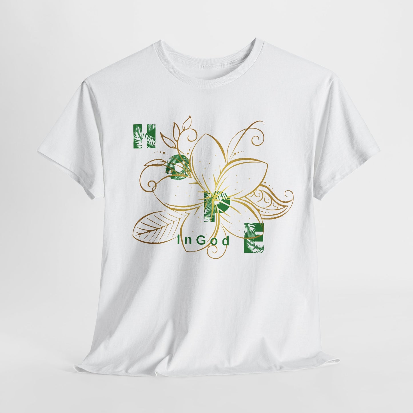 Hope Floral Unisex Heavy Cotton Tee, Inspirational Tee.