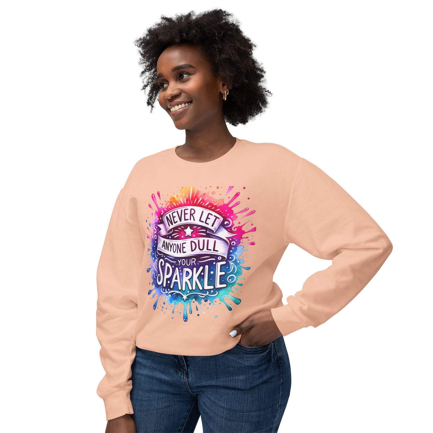 Vibrant Motivational Crewneck Sweatshirt, Unisex Sweater, Inspirational Gift, Casual Wear, Everyday Comfort, Sparkle Your Life