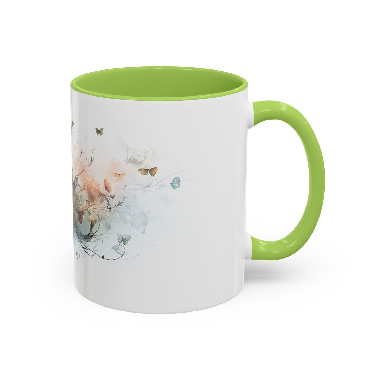 Butterfly Dreams Accent Coffee Mug - Artistic Drinkware, Gift for Nature Lovers, Home Decor, Birthday, Coffee Lovers