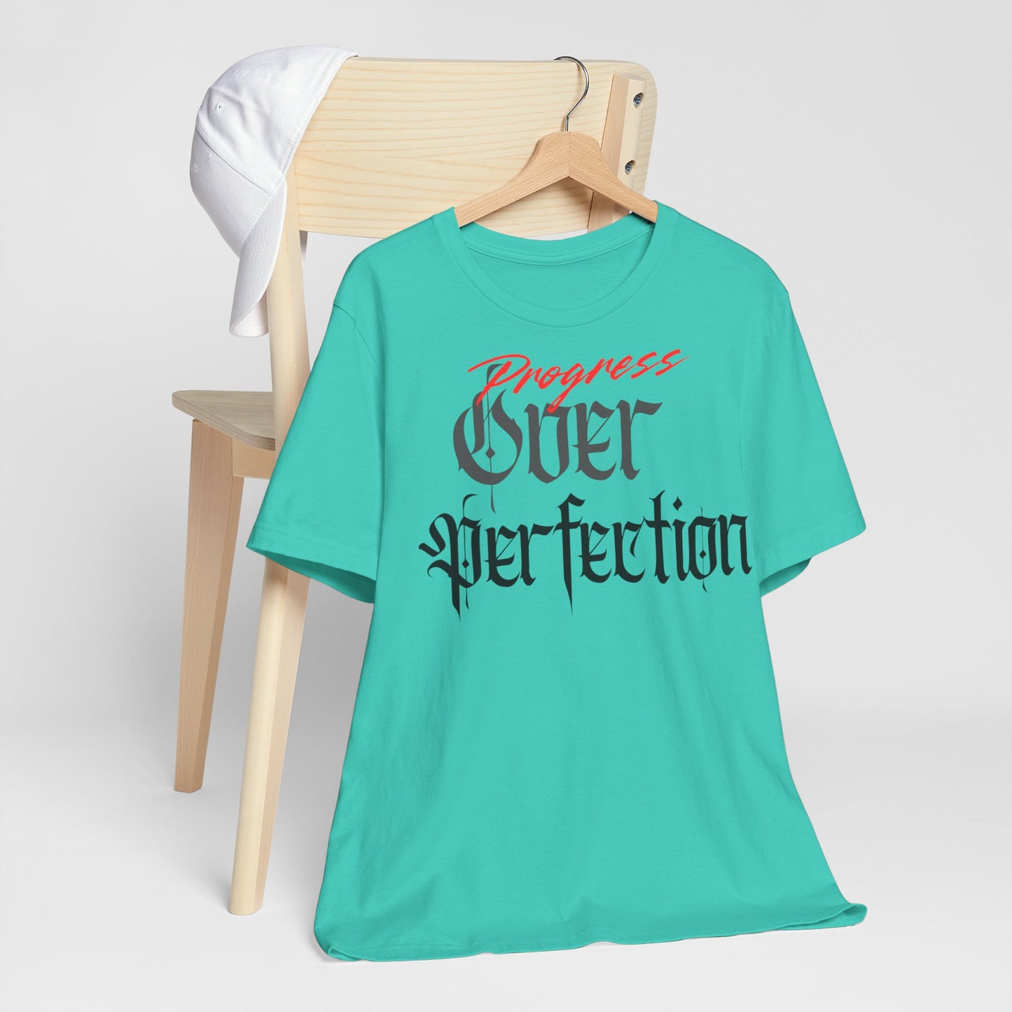 Progress Over Perfection Tee - Casual, Motivational T-Shirt for Self-Improvement.