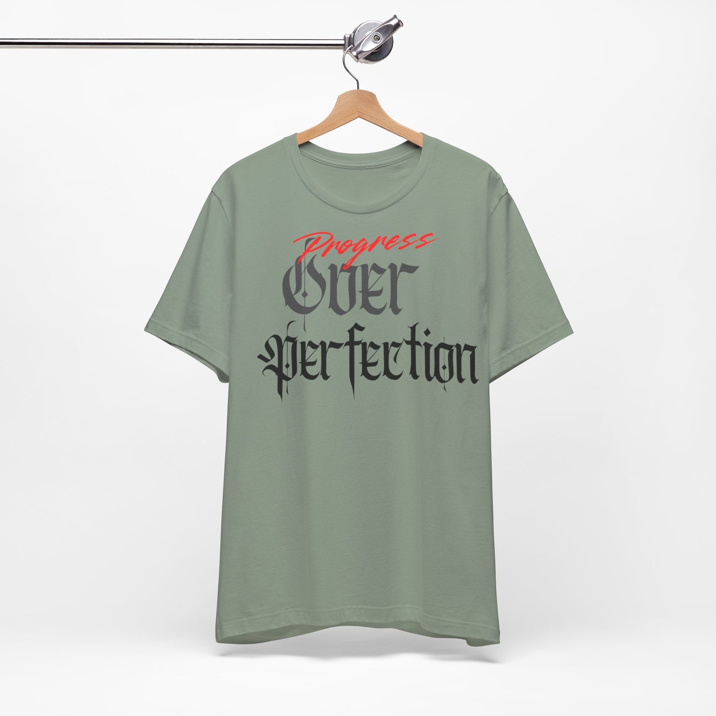 Progress Over Perfection Tee - Casual, Motivational T-Shirt for Self-Improvement.