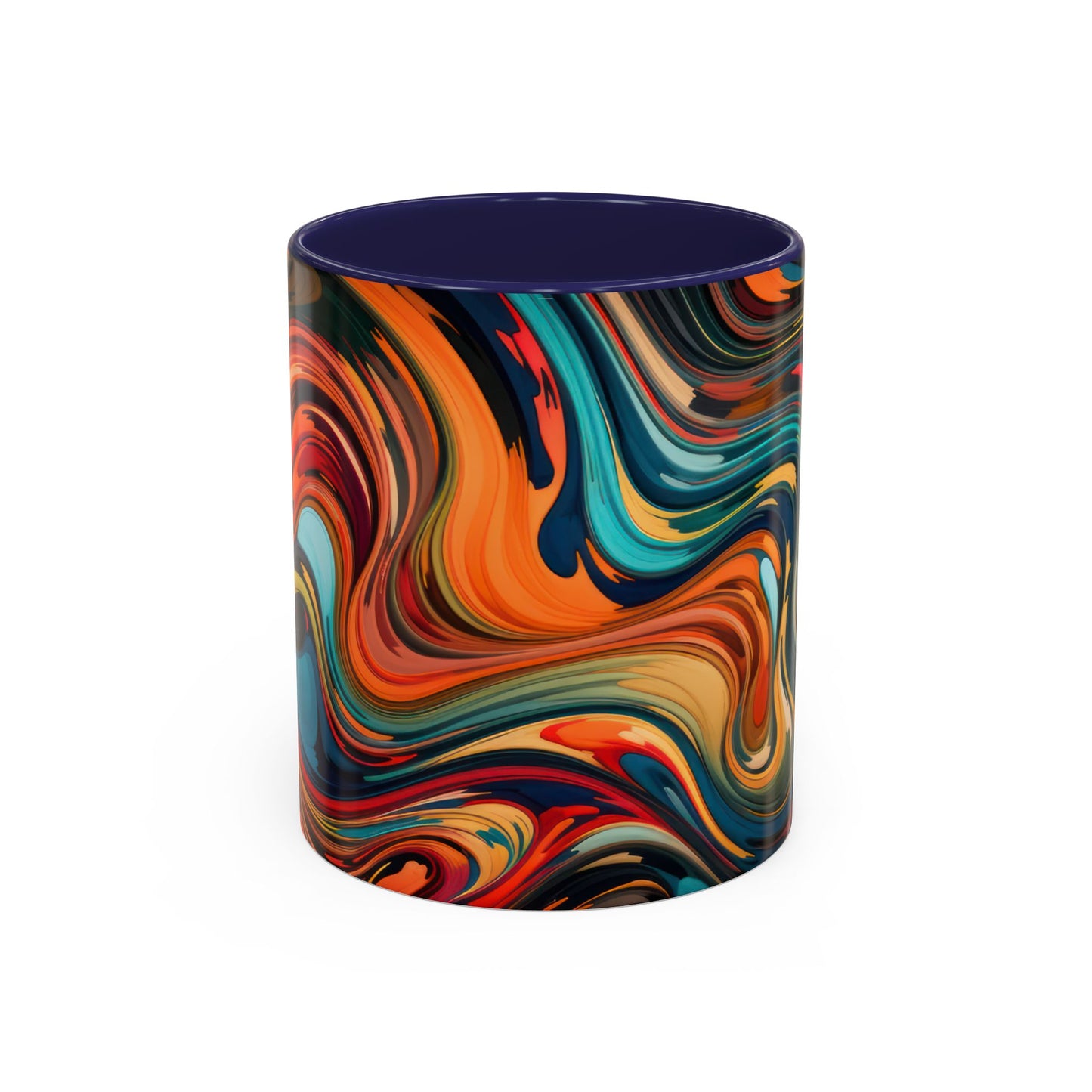 Vibrant Accent Coffee Mug, Artistic Mug Design Colorful Drinkware.