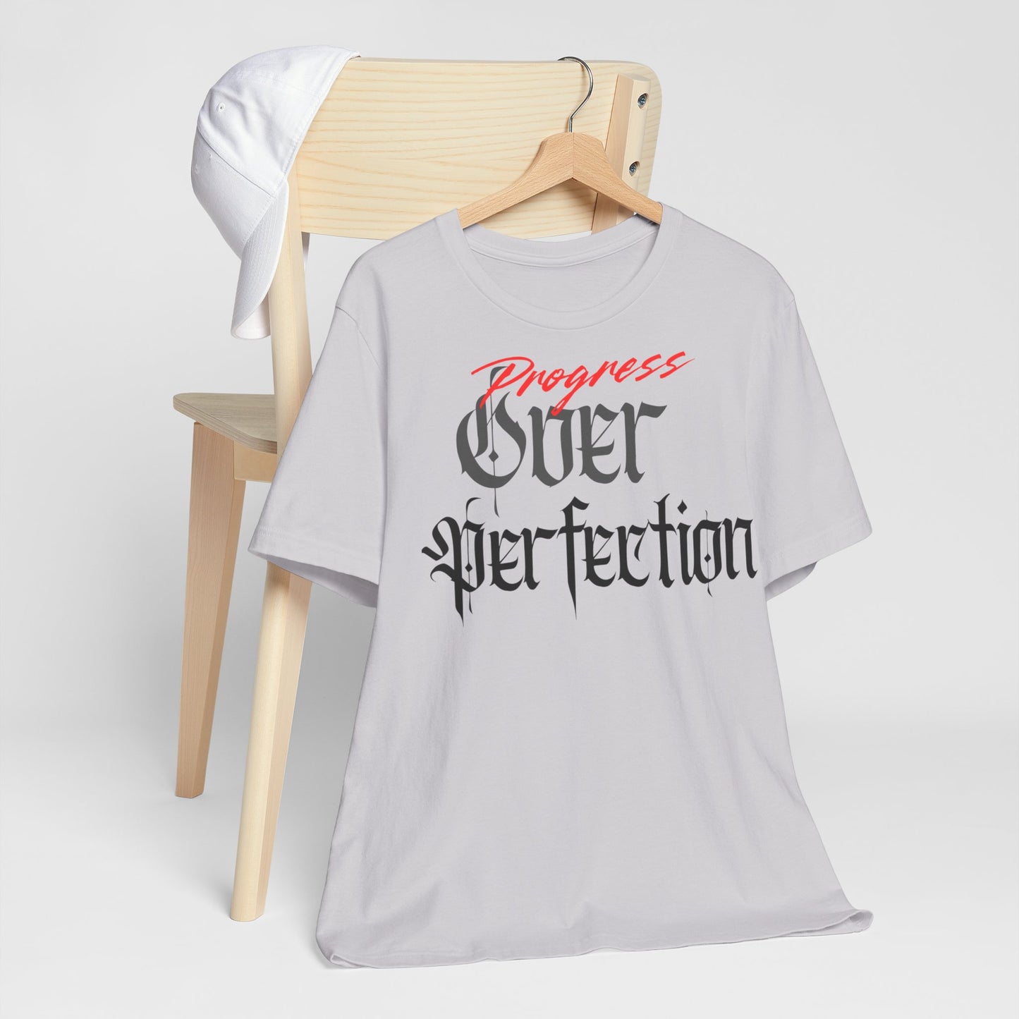 Progress Over Perfection Tee - Casual, Motivational T-Shirt for Self-Improvement.