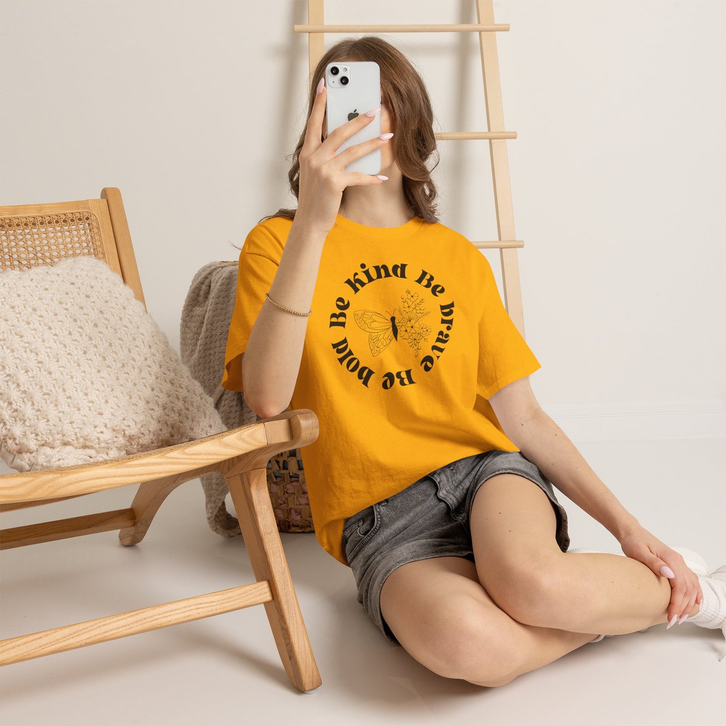 Unisex Heavy Cotton Tee - "Be Kind, Be Brave, Be Bold"