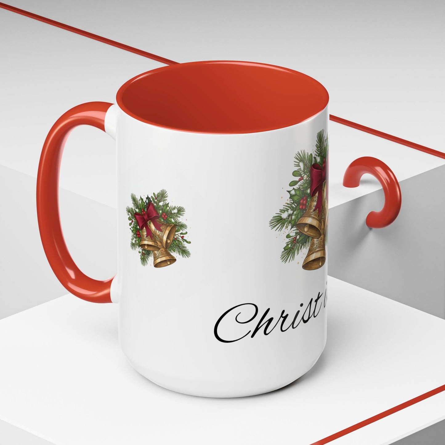 Christmas Bells 'Christ is King' Accent Coffee Mug