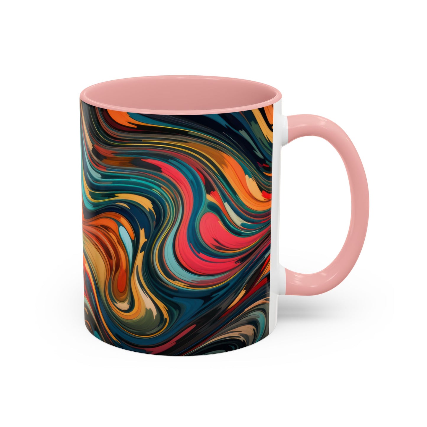 Vibrant Accent Coffee Mug, Artistic Mug Design Colorful Drinkware.