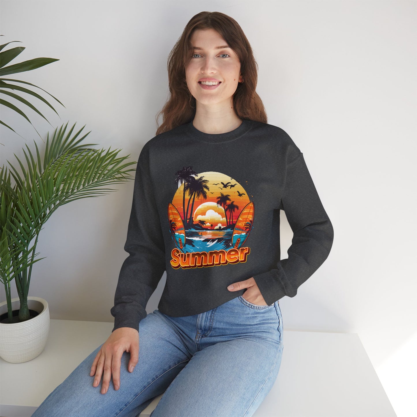 Summer Vibes Crewneck Sweatshirt, Unisex Summer Sweatshirt.
