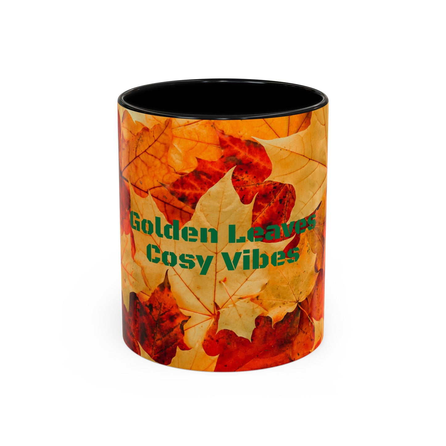 Leafy Falls Vibes, Accent Coffee Mug.