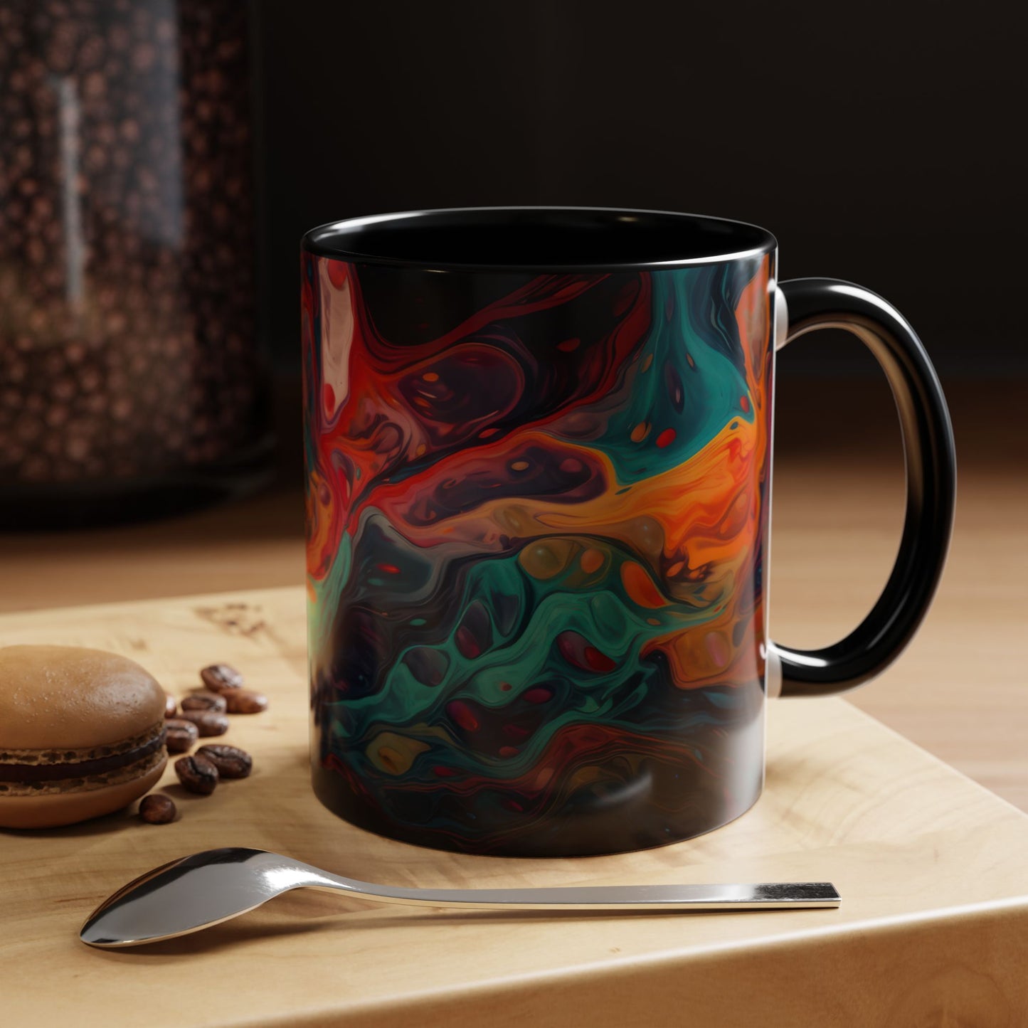 Colorful Abstract Accent Coffee Mug - Unique Art Mug.