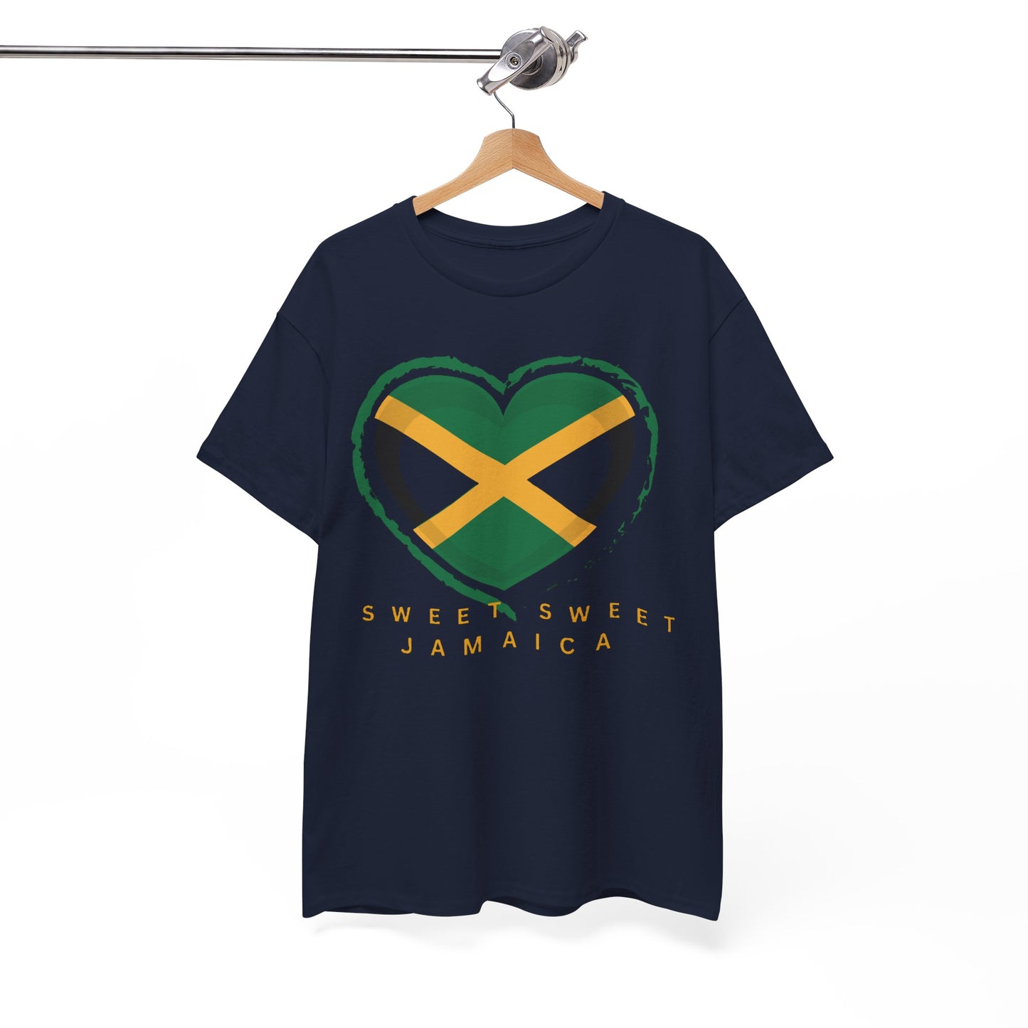 Unisex Heavy Cotton Tee with Sweet Sweet Jamaica Design.
