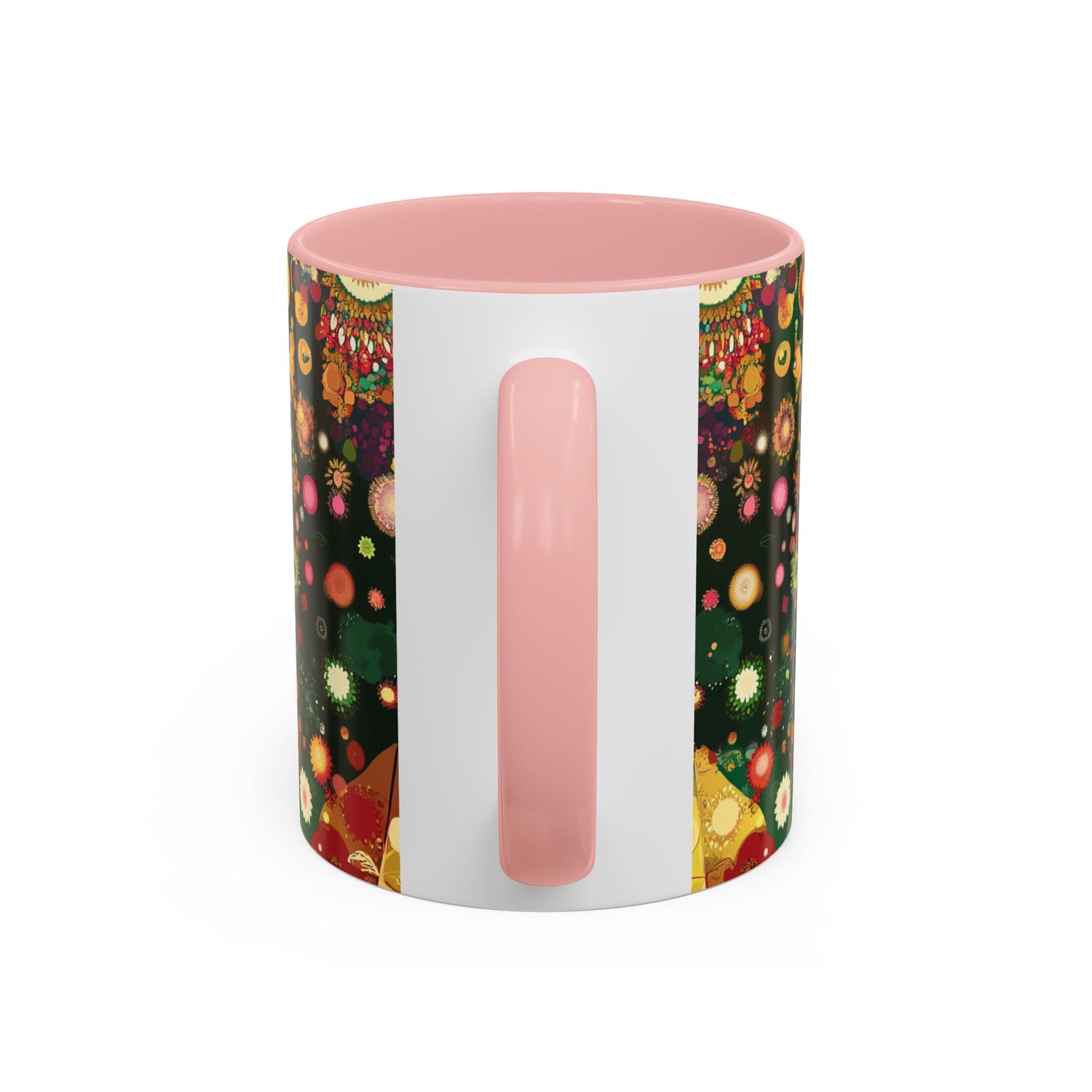 Vibrant Mandala Accent Coffee Mug, Colorful Drinkware.